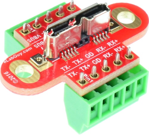 micro USB 3.0 Female Vertical connector Breakout Board
